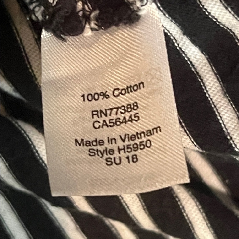 𝅺SIZE large J.Crew Mercantile black and white striped  T-shirt - Picture 4 of 4